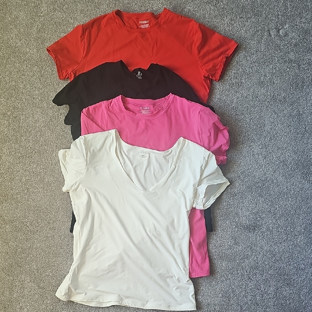 Pumiemy Women's Short Sleeve Tees - Red, Black, Pink, White Xl